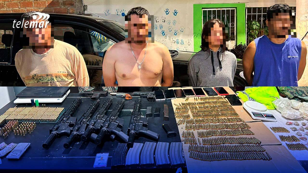 Cuatro Detenidos y Armas Incautadas en Operativo de Seguridad en Manta