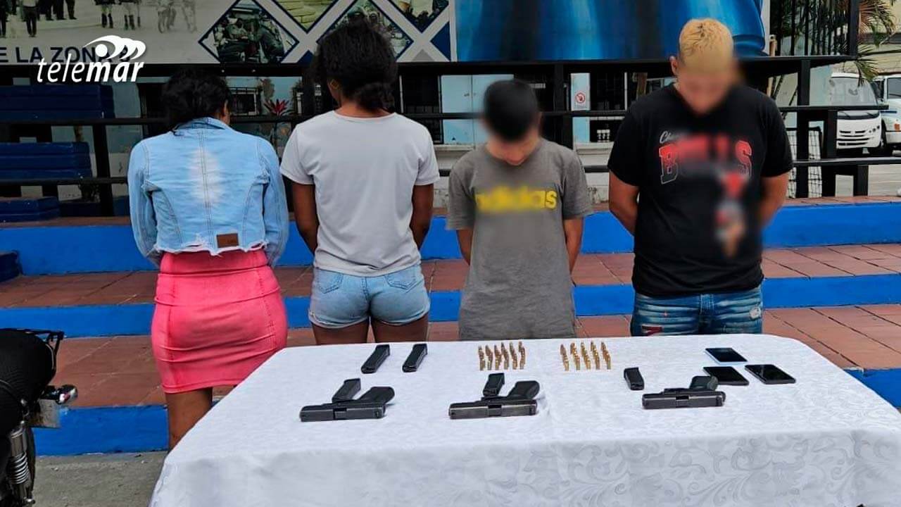 Policía aprehendió a cuatro personas, incluidas dos menores, en Distrito Florida, Guayaquil