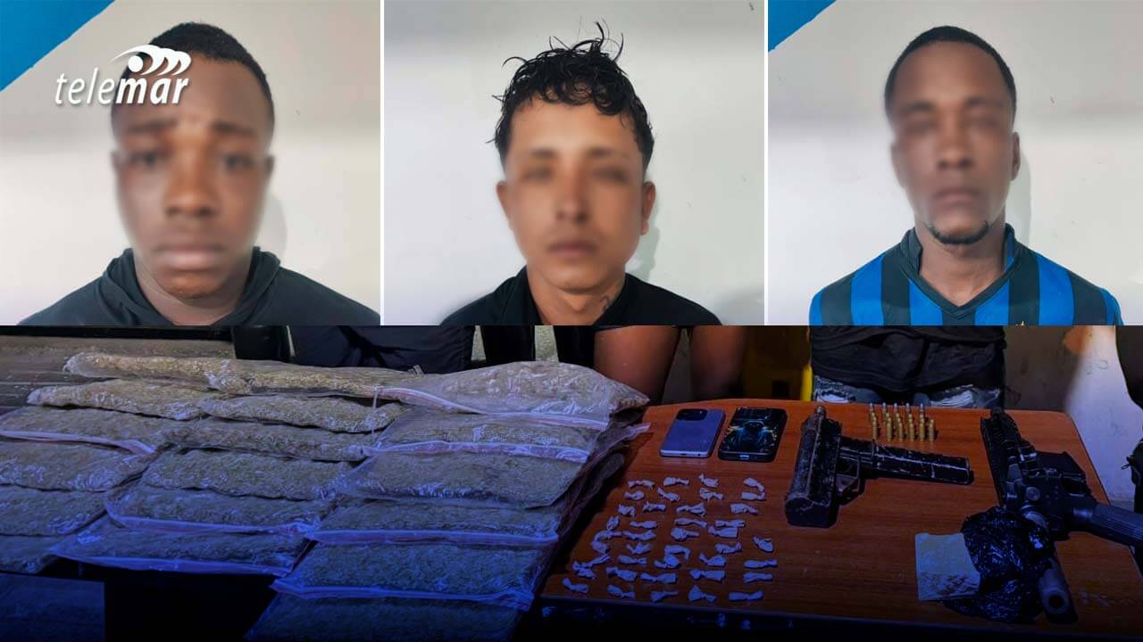 Drogas y armamento incautado en operación militar en el Barrio Chirijos, Playas