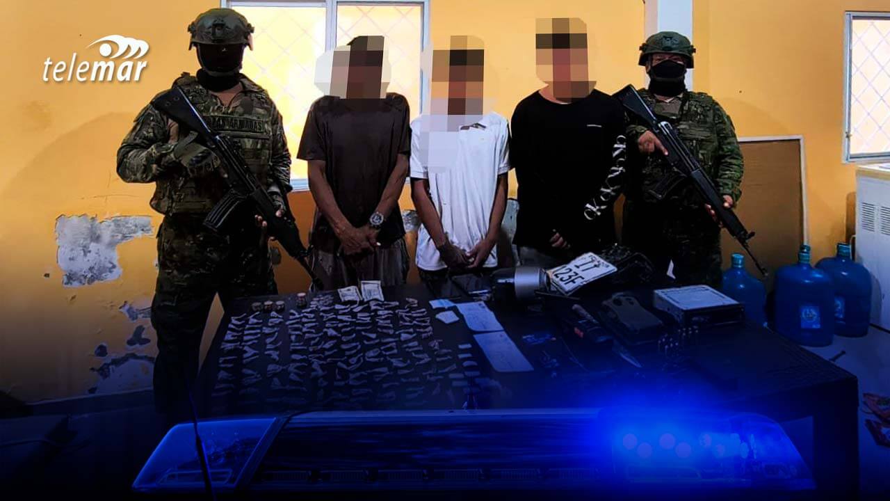 Integrantes de "Los Lobos" aprehendidos en Playas con droga y armamento