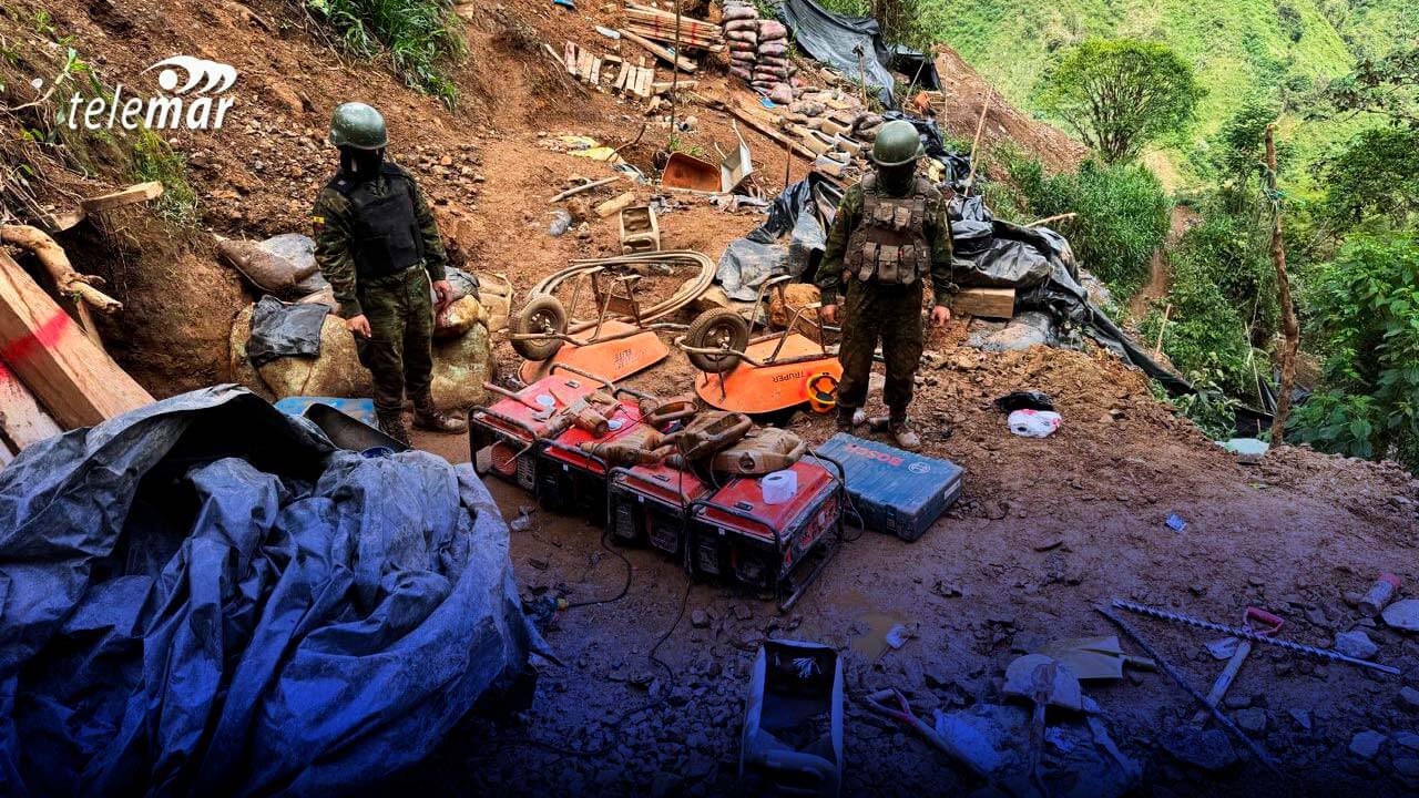 Operativo militar contra la minería ilegal en El Pablo, Tulcán