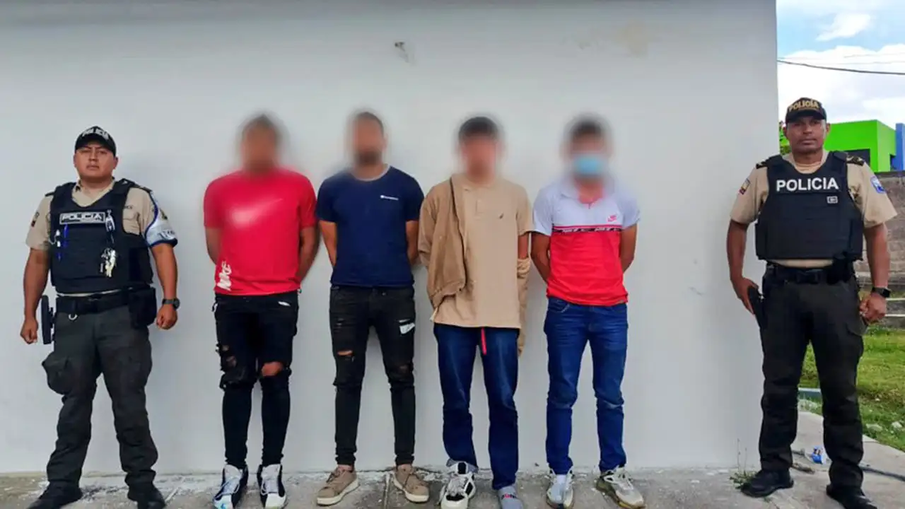 Cuatro aprehendidos por intento de robo en el cantón Rumiñahui, Pichincha