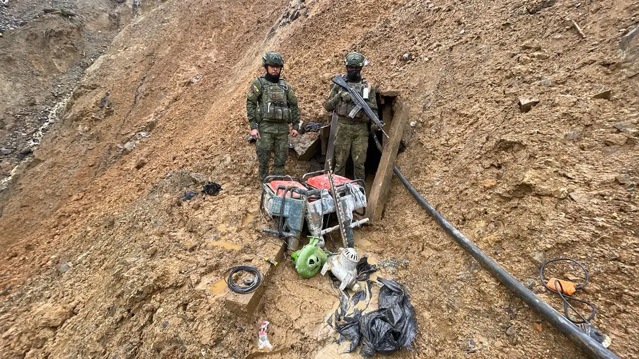 Golpe a la minería ilegal en el sector El Pablo, provincia del Carchi