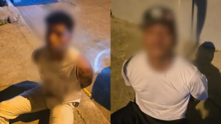 Miembros Policía Nacional aprehendieron a dos individuos implicados en un presunto robo en el sector de Santa Cruz