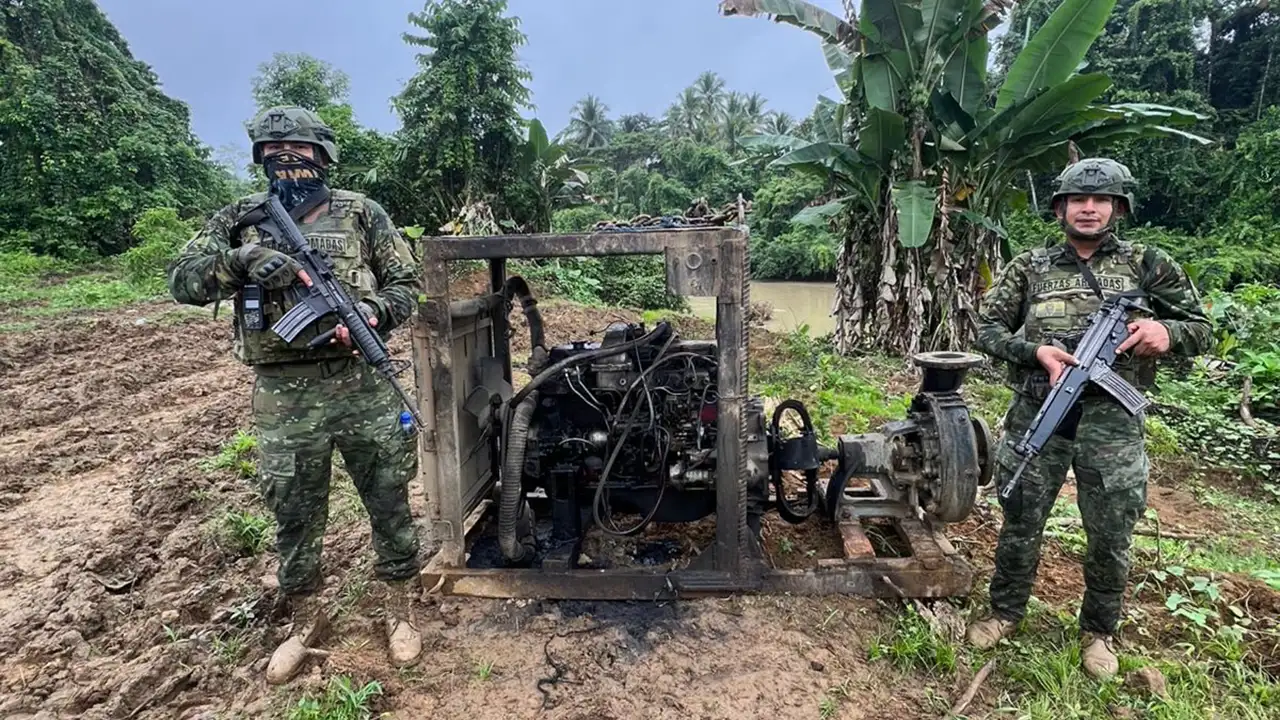 Operativo contra la minería ilegal en la comunidad de San Francisco, San Lorenzo