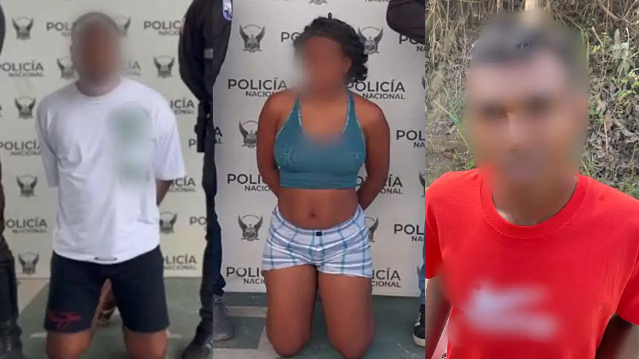 Caen alias "Chocolate", "Morado" y una mujer miembros del GDOT "Los Tiguerones"