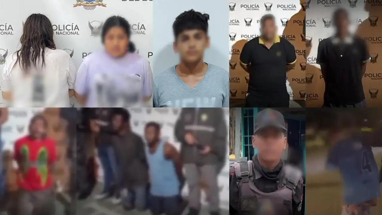 Diez aprehendidos, entre ellos dos mujeres por extorsión y delitos conexos en Esmeraldas
