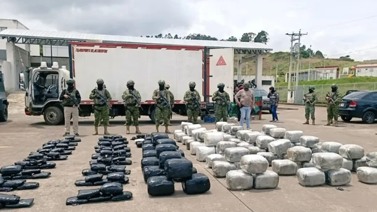 Ejército incauta 530 kg de marihuana en un furgón con doble fondo en Carchi