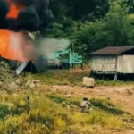 Fuerzas Armadas destruyen cinco campamentos de minería ilegal en San Lorenzo