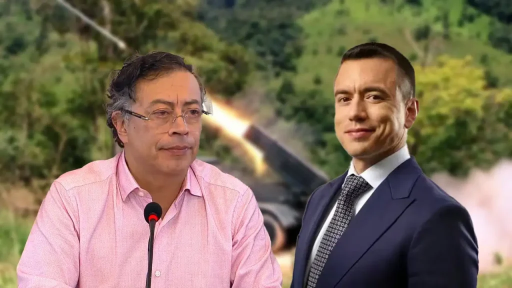 Tensión diplomática: Noboa desmiente a Petro sobre presuntos bombardeos a Colombia
