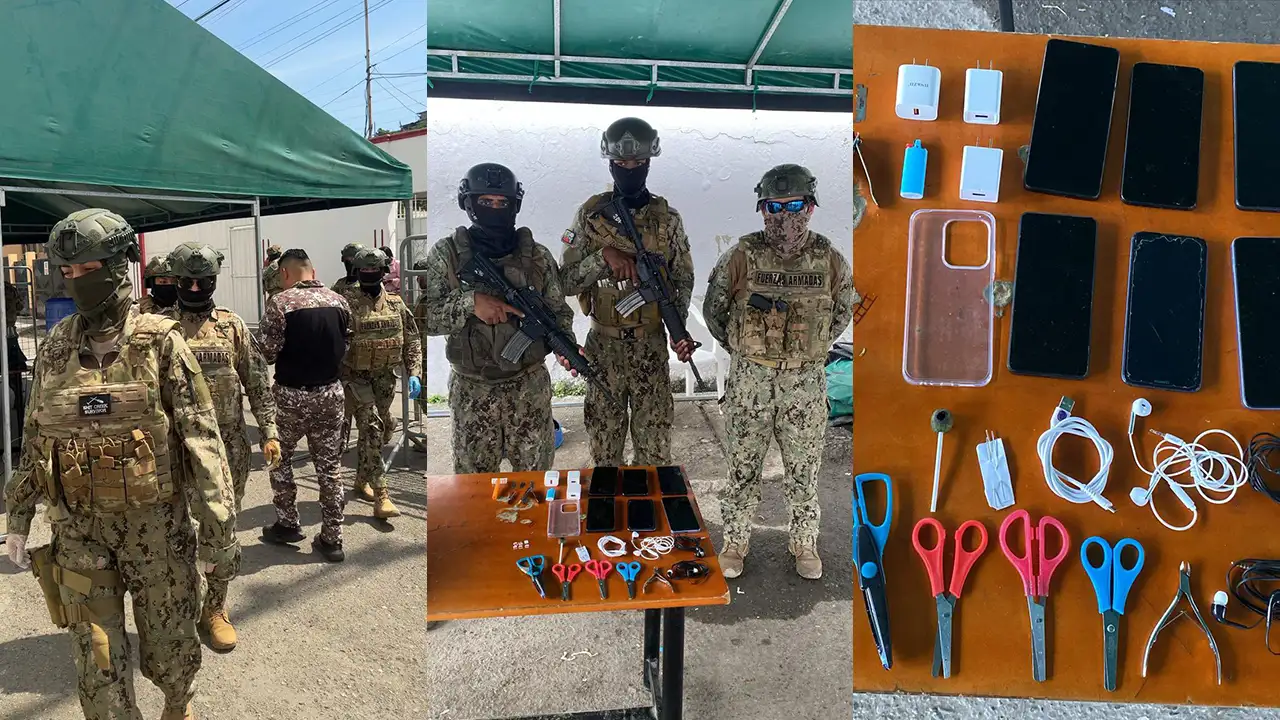 Operativo CAMEX incauta celulares y armas blancas en el CPL Femenino N.º 1 de Esmeraldas