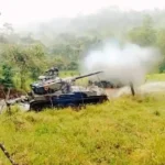 Ejército utiliza vehículos blindados AMX-13 para combatir la minería ilegal en Santo Domingo