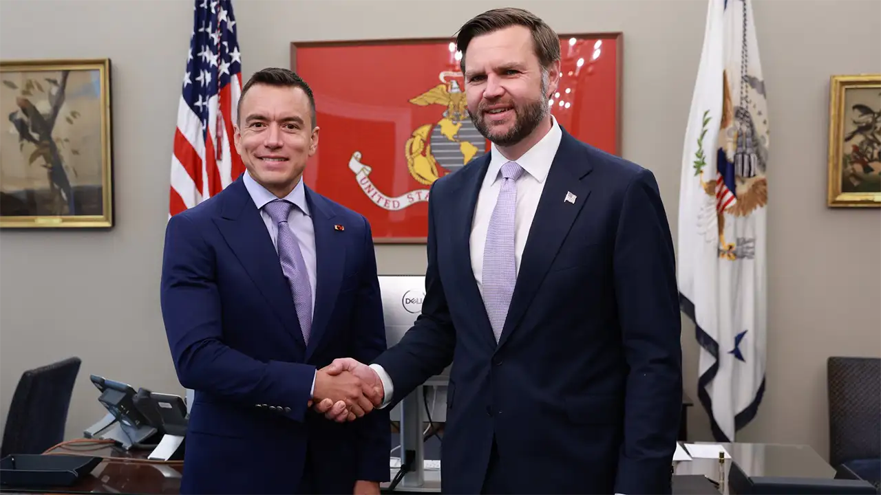 Presidente Daniel Noboa y J.D. Vance ratifican alianza estratégica en la Casa Blanca