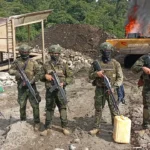 Ejército destruye campamento de minería ilegal en Morona Santiago