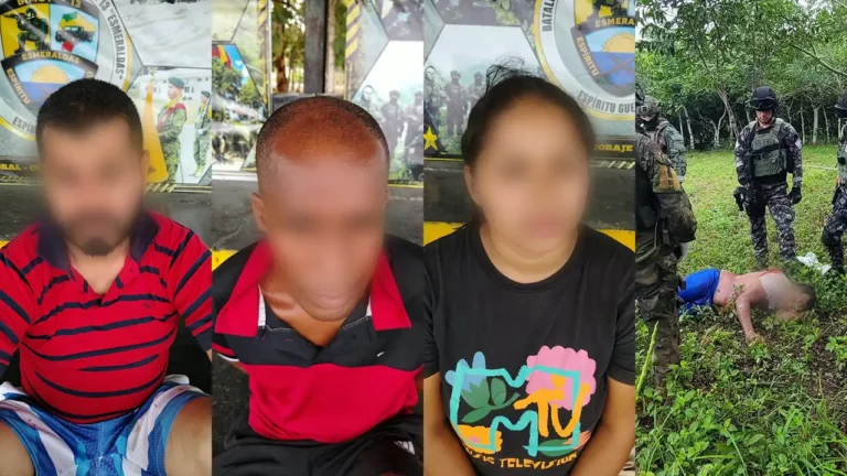 Capturan a 4 presuntos integrantes de «Los Chechenos» en el sector El Chorro, Eloy Alfaro