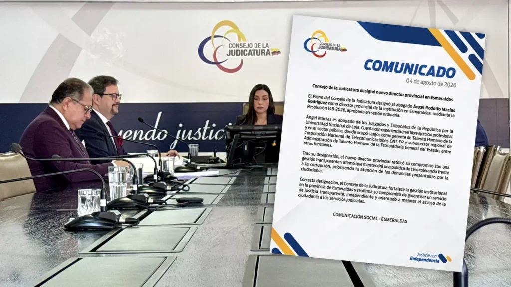 La Judicatura nombra a Ángel Macías Rodríguez director provincial en Esmeraldas